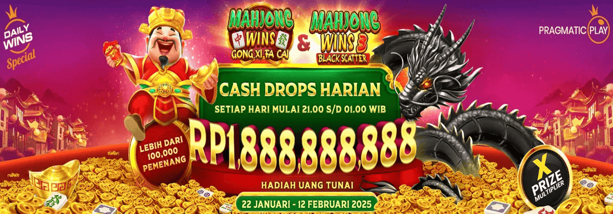 Mahjong Wins Gong Xi Fa Cai &amp; Mahjong Wins 3 - Black Scatter Cash Drops Harian Period: 22 January 2025 – 12 February 2025